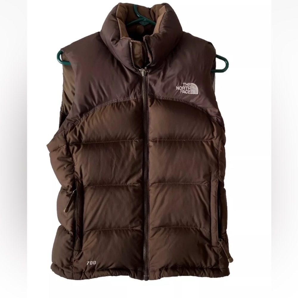 North Face 700 Down Vest S/P full zip brown